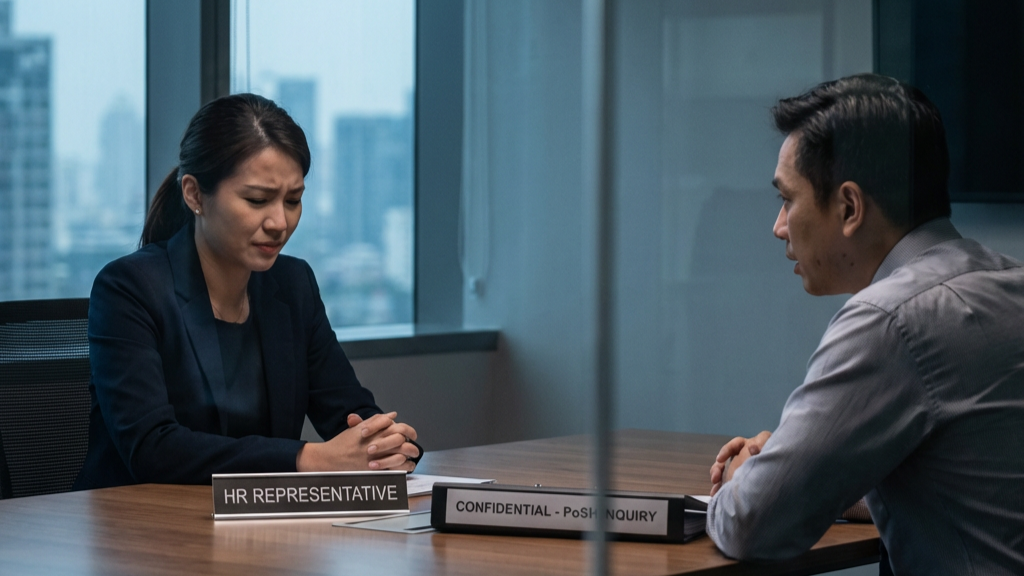 PoSH Implementation involving a formal internal inquiry meeting between HR and employee